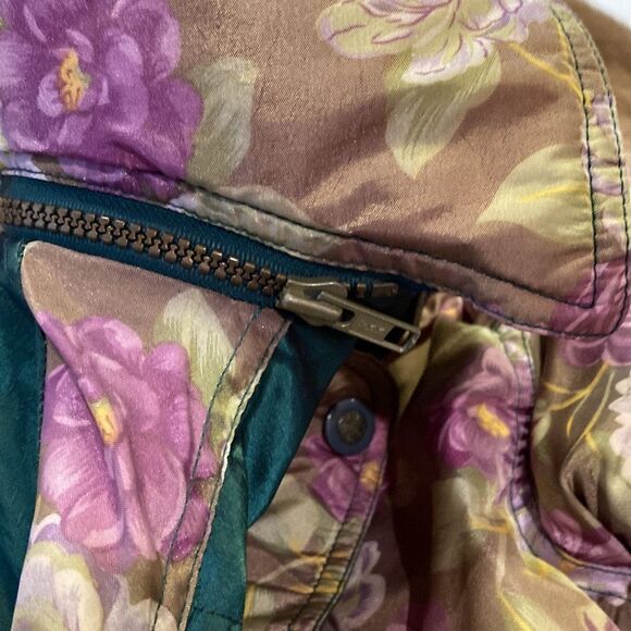 Kute Kiddie Vintage Green Purple Floral Hooded Bow Detail Winter Coat 4T - Picture 11 of 11